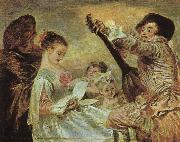 Jean-Antoine Watteau The Music Lesson oil